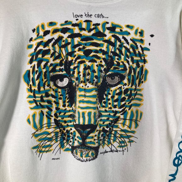 Hanes Vintage Explorations Love the Cats Sweatshirt Prisoc XL - Picture 3 of 14